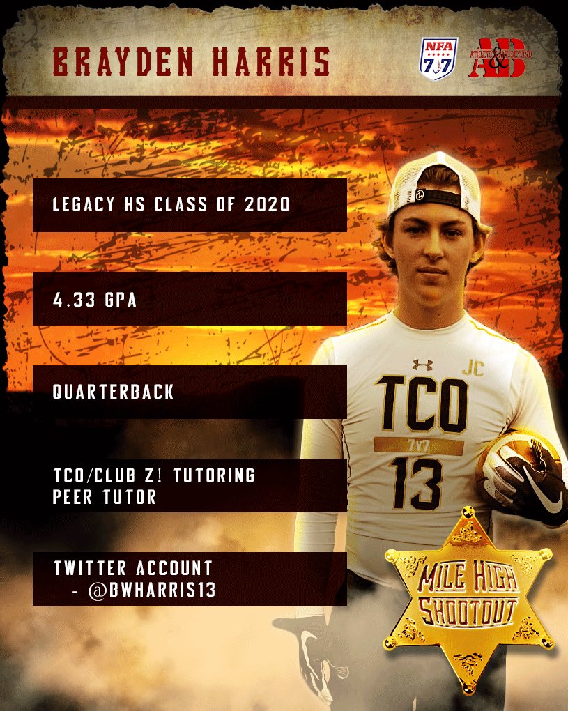 AthleticBeyond's tweet photo. Fact check ☑️ 
Brayden is as much a leader off the field as he is on the field ✏️🏈
@BWHarris13 @TCO7v7 #MHSPlayerHighlight #MileHighShootout19 #MHS2019 

Early reg. ends 5/20 | $450. 
Late reg. | $550
https://t.co/FE8KGkv2ZC… https://t.co/QhYGdF1502