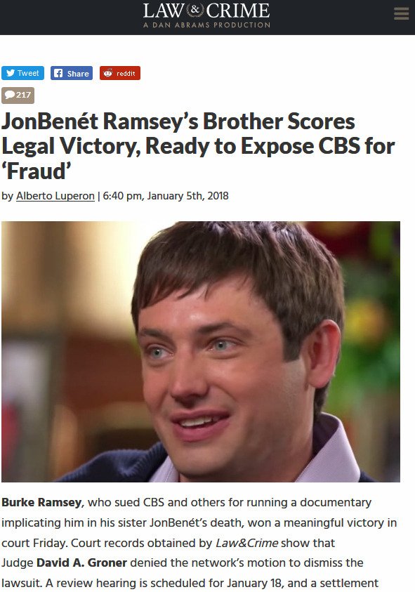 Just found out today that Jim Clemente was sued, along with CBS, for suggesting that JonBenet's brother may have k!lled her. CBS settled the case.Every fcking time I search, it's some sh!t.  #icant -_- #leavingneverland