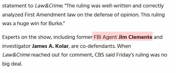 Just found out today that Jim Clemente was sued, along with CBS, for suggesting that JonBenet's brother may have k!lled her. CBS settled the case.Every fcking time I search, it's some sh!t.  #icant -_- #leavingneverland