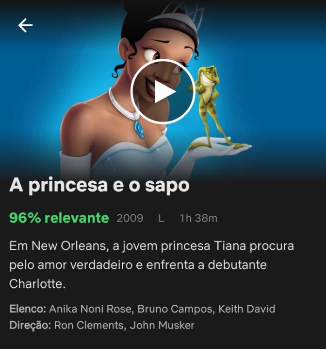 nat_amarante's tweet photo. Querida @NetflixBrasil essa sinopse não tem absolutamente nada a ver com o filme. Nesse filme da @Disney Tiana não procura o grande amor, nem compete com Charlotte.
Atualiza aí 😉 https://t.co/PtnnEQuxpz