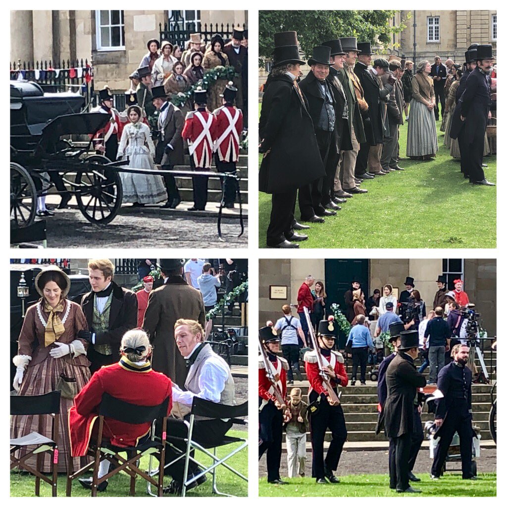 YorkLife1's tweet photo. Amazing seeing the filming of the short Dublin scene: many takes in and out of the carriage and the dove flying in the wrong direction! @VictoriaSeries @Jenna_Coleman_ @LozzaFox et al #York #lawcourts https://t.co/YYgRreHjwm