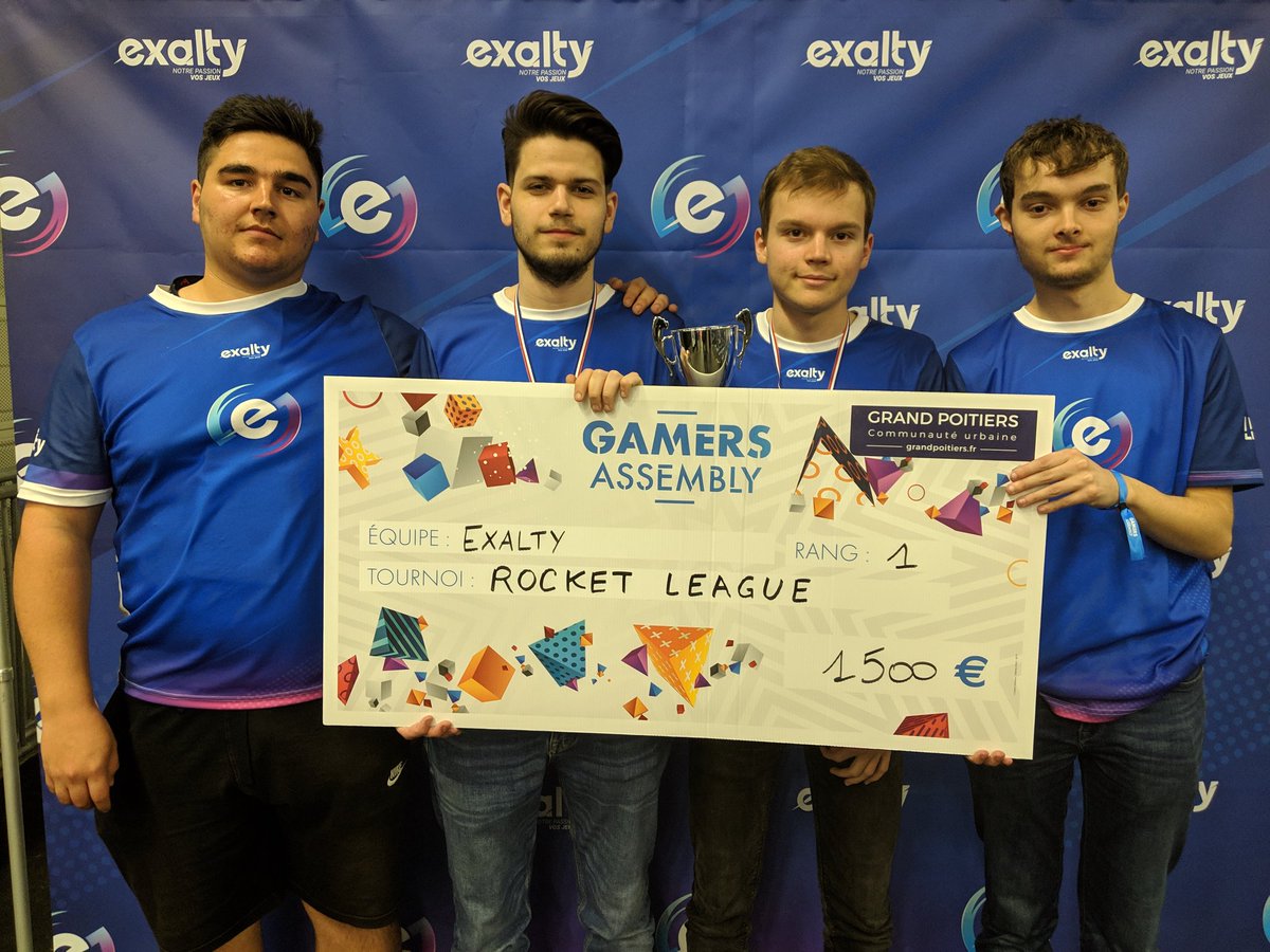 RocketBaguette's tweet image. Bravo à @Exalty_FR, qui conserve son titre Rocket League à la @GamersAssembly #GA2019 ! Une brillante performance de la part de @GaspowRL @Extra_RL et @YukissRL !