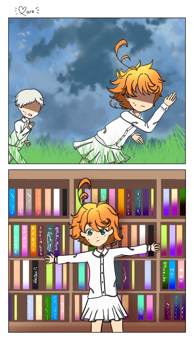 mare_bc's tweet image. Hola!~
Hice una especie de mini-comic de The Promised Neverland / Yakusoku No Neverland (como le quieran decir xD) basándome en un "Rol" que hice con una persona random uwu
Espero les guste(?)