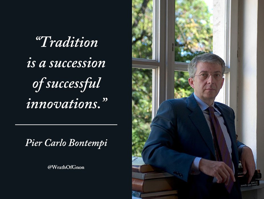 These traditions developed not from one individual, but the accumulation of beneficial innovations discovered by chance, accident, random experimentation to produce a survival advantage to those that adopt it. The more people cooperating and connected the more innovation spreads.