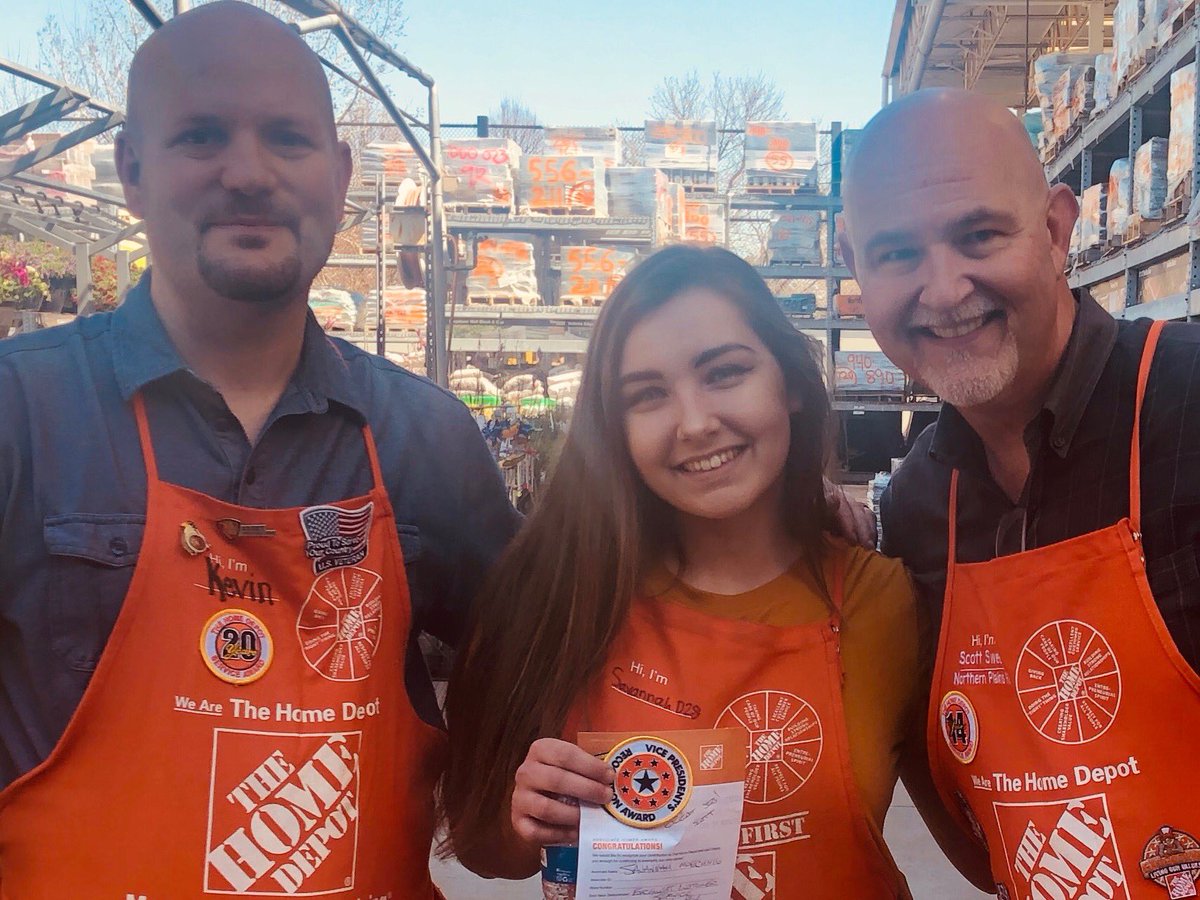 You are looking at a Rock Star!!  Savannah is AMAZING with Customers! Kevin and I watched her chase down Customers across the store. I was so impressed I gave her a Homer and VP Recognition Badge on the spot!  Well done Savannah!