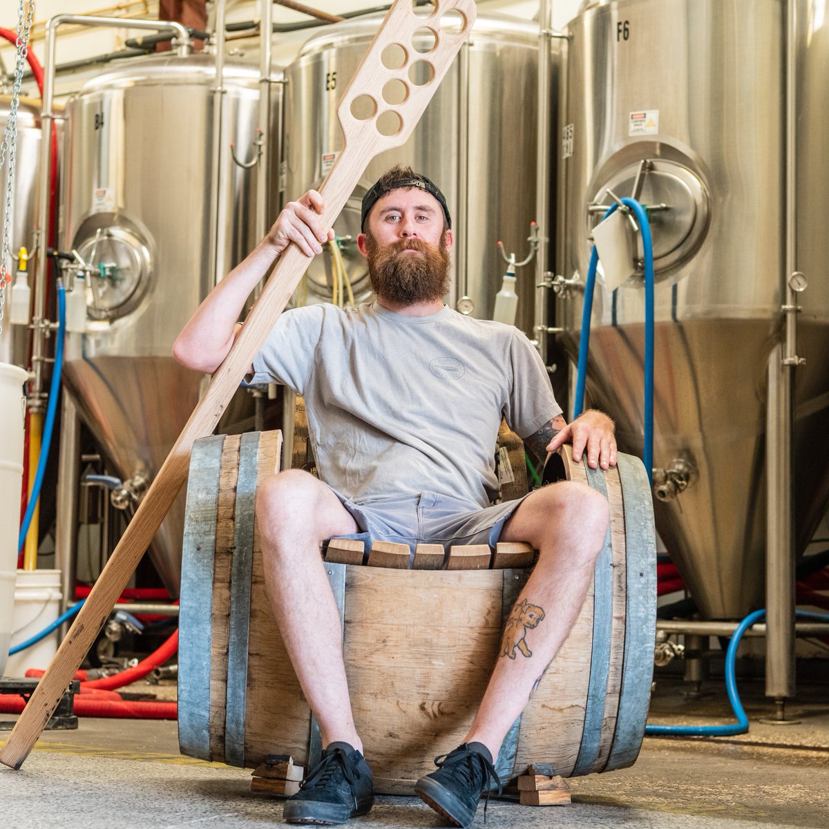 CigarCityBeer's tweet photo. We might not know who will claim the Iron Throne in the end, but we do know that James has claimed the Barrel Throne #BeerIsComing https://t.co/FC7wO1x85C