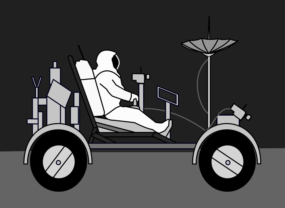 AstroEngy's tweet photo. Day 20: A crewed land vehicle. Heavily based on the Moon buggy. Space Drawing Challenge. Join in! No experience necessary. #30DaySpaceDC #30DayChallenge #scifiart #spaceart @caro_in_space @oscar6ojeda https://t.co/b1VOWvwg1u