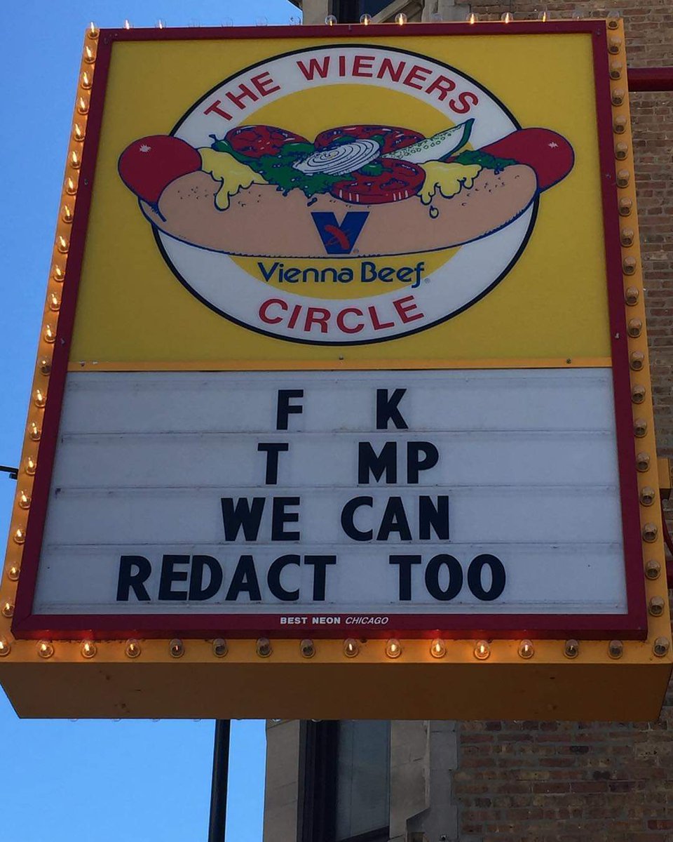 IndivisibleOP's tweet photo. Chicago take on the  #BarrCoverUp #RedactTrump #MuellerReport #ImpeachTheMFer 😂 https://t.co/jJRDpslon0