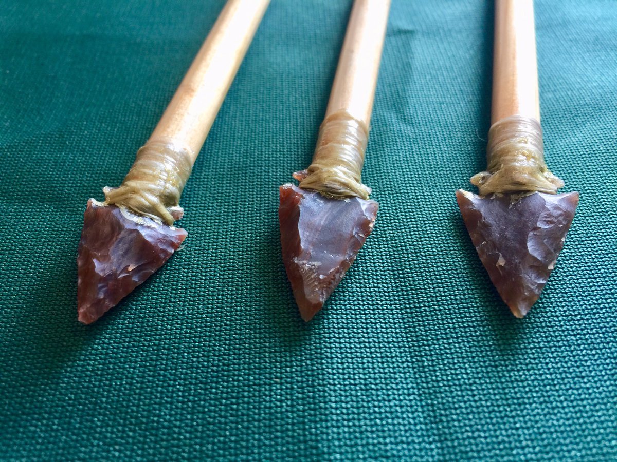 WeSellSwords's tweet photo. Another look at the stone arrows our archery department prototyped early this week , we have worked with all kinds of iron and steel arrowheads before but this was our first time using stone ! #arrow #arrows #archery #fletching #arrowmaking #yyc #calgary #madeinyyc #madeincalgary https://t.co/rP7Uz2SpPk