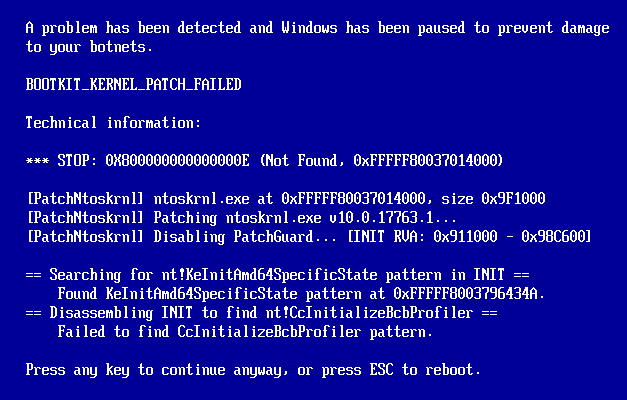 KitPloit's tweet image. EfiGuard - Disable PatchGuard And DSE At Boot Time j.mp/2DpCcA5 #BootTime #Bootkit #Disassembler #EfiGuard #Firmware #Hooking