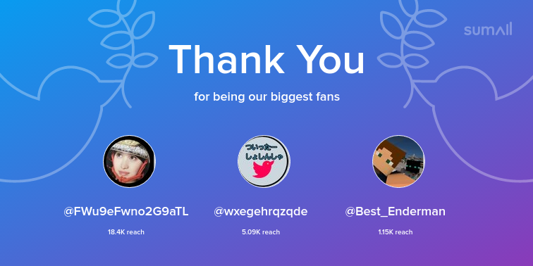 PDark177's tweet photo. Our biggest fans this week: @FWu9eFwno2G9aTL, @wxegehrqzqde, @Best_Enderman. Thank you! via https://t.co/ttuZy41t3R https://t.co/GjQSkUFmqP