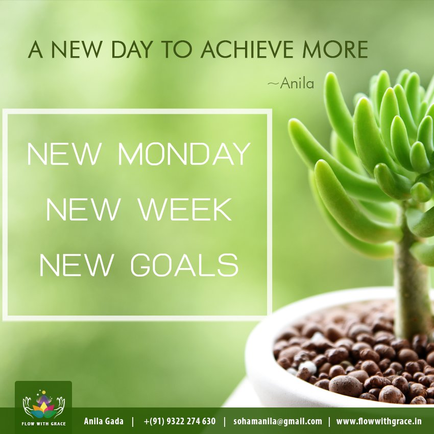 flowwithgrace's tweet photo. #PositiveAffirmation #MondayMotivation
A New Day to achieve more
New Monday β¨
New Week β¨
New Goals π
Have a great week ahead!!!
~ Anila
#Positivelife #Motivation #Inspiration #Staypositive #NewMonday #NewAspirations #NewGoals #FlowwithGrace #AnilaGada #staymotivated https://t.co/fK3Uub9Lev