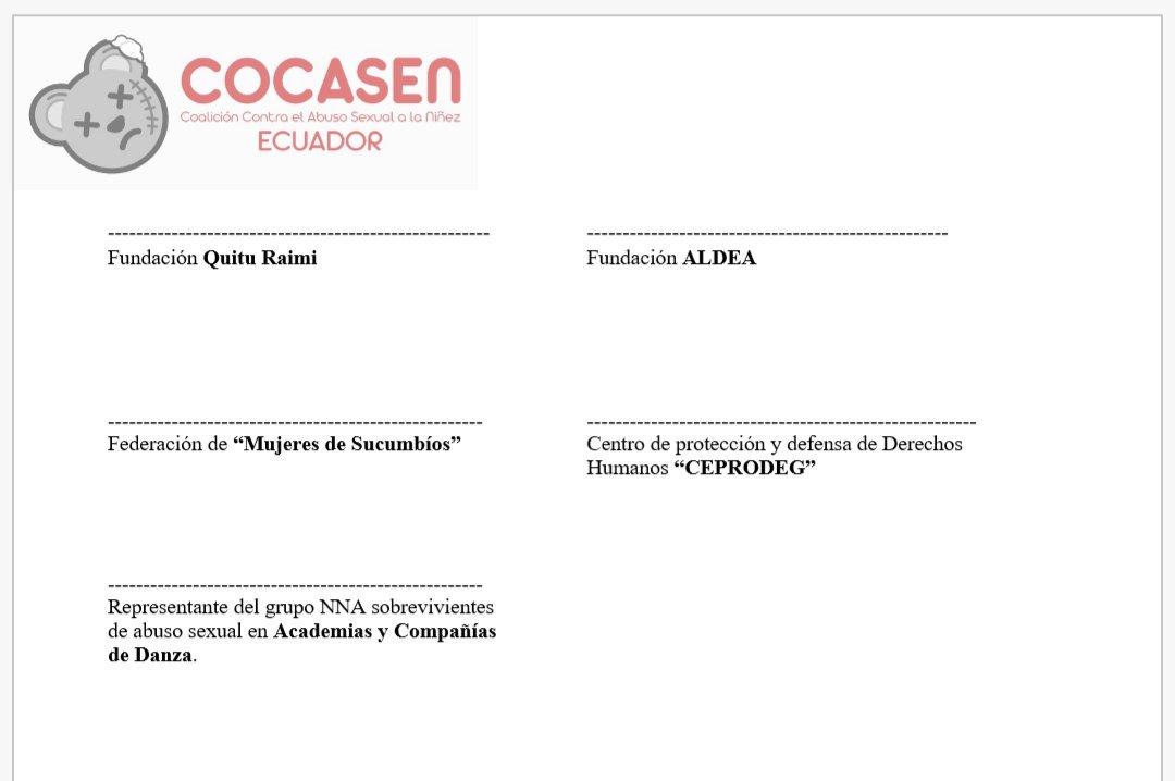 LamparaMagik's tweet photo. Felicidades @DianaSalazarM2 en la designación de @FiscaliaEcuador; #COCASEN tiene esperanzas de que no llegue a esta entidad a llenarse de odios políticos y que se de vital atención a los casos de abuso sexual infantil, que aún se encuentran represeados o sin sentencia. https://t.co/VjRB1ZrQKs
