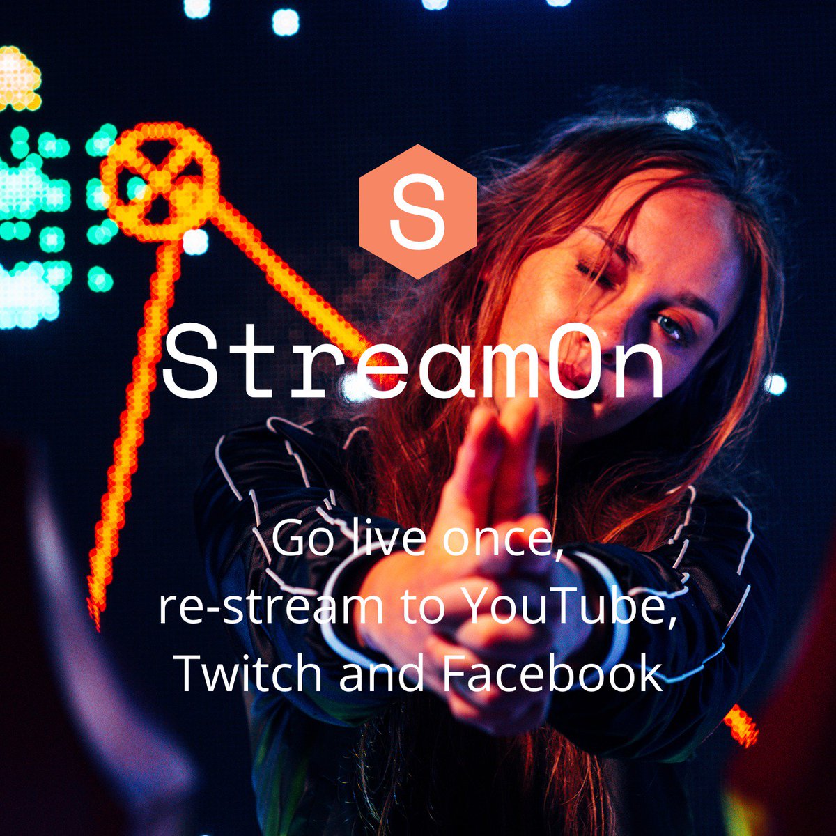 StreamOnApp's tweet image. StreamOn lets you stream on Twitch, Facebook Live and YouTube Live all at once. 

Rather than streaming to each platform separately, stream once to StreamOn and our app forwards the full quality signal to each service.