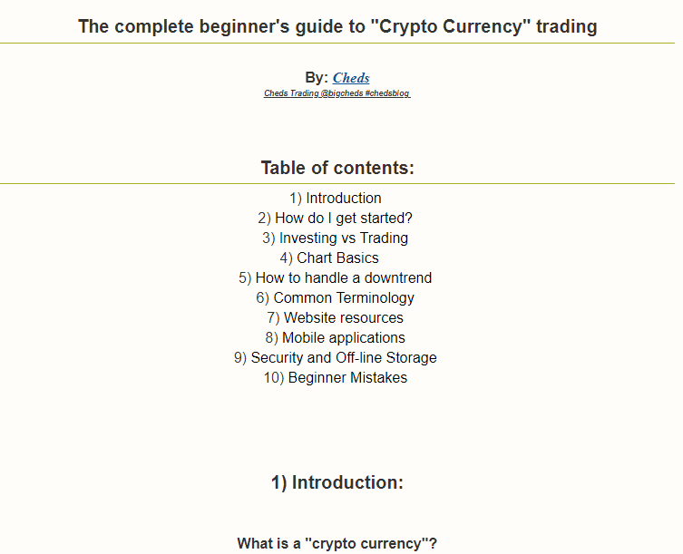 BigCheds's tweet image. The Complete Beginners Guide to Crypto Currency Trading (105159 Views) Written while I was going through chemotherapy, and it&apos;s #Free #Chedsblog chedstrading.blogspot.com/2018/02/the-co…