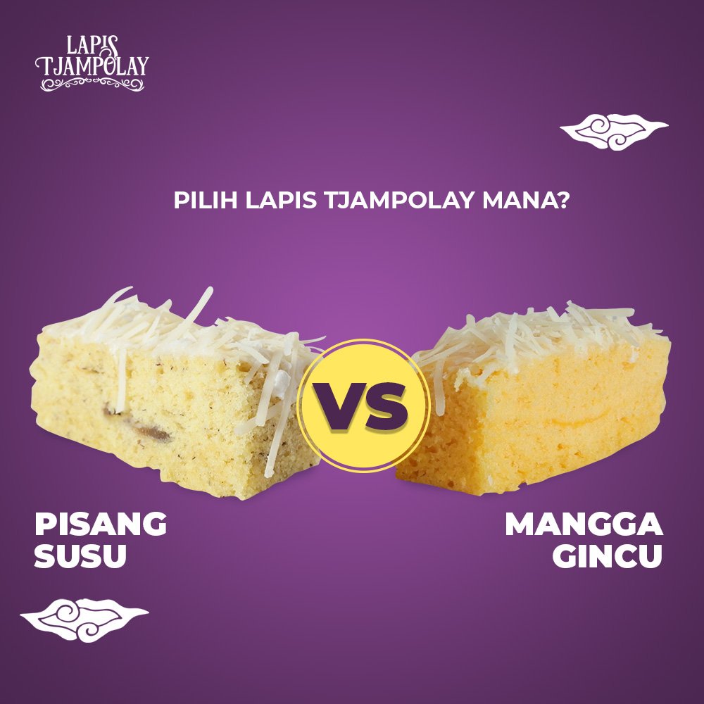 lapistjampolay's tweet image. #LareLapis lebih suka  #LapisTjampolay rasa #PisangSusu atau #ManggaGincu? Tulis jawaban di kolom komentar ya!
.
.
Harga mulai dari Rp 25.000 
. 
Tersedia rasa 
+ Pisang Susu 
+ Mangga Gincu 
+ Choco Pandan 
+ Coffe Mocca 
. 
Ayo beli di toko terdekat!