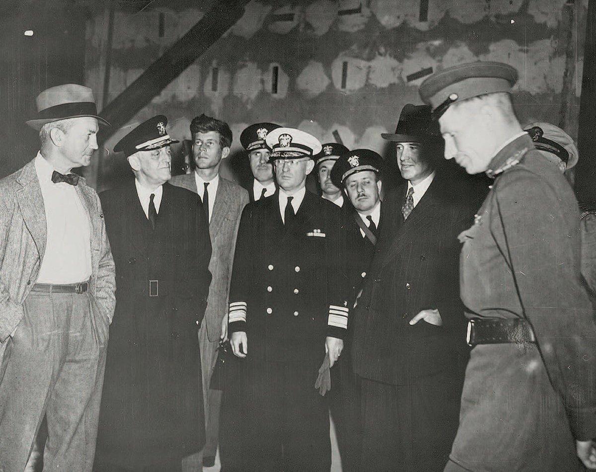 92) This thread could go on and on, so rather than tell the long story, let me finish introducing the players...Take a hard look at this photo. There's Forrestal on the left...See anyone else familiar? Perhaps a future hero, serving in a capacity WAY over his rank?