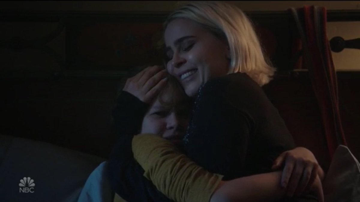 bosslizabeth's tweet photo. “it’s a boy” “mom, me too” #goodgirls https://t.co/SnBeHCGXlO