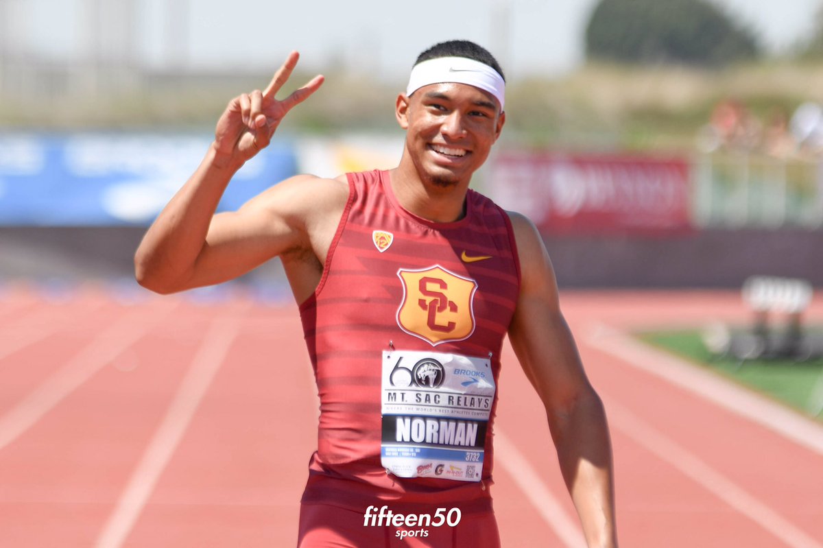 dylanstw__'s tweet image. The difference a year can make.

Patience is a process.
Michael Norman at the 2018 &amp;amp; 19 @TheMtSACRelays .