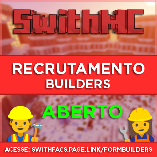 SwithMC's tweet photo. Olá, preencha o formulário para fazer parte de nossa equipe de construtores. Se você passar será avisado em seu privado, o formulário só poderá ser refeito após 1 mês.

Formulário: https://t.co/r1b0pBOeSD. https://t.co/1F1BvYUjRG