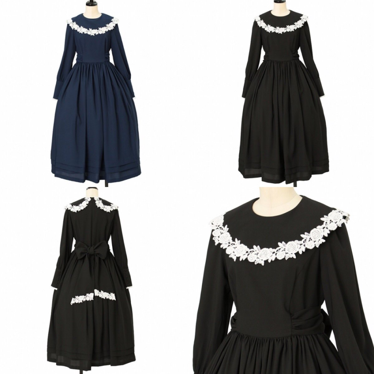 Moi-meme-Moitie Gardeniaピンタックエプロン 黒×白 モワティエ Gardeniaピンタックエプロン黒 Moi-meme-Moitie Gardenia