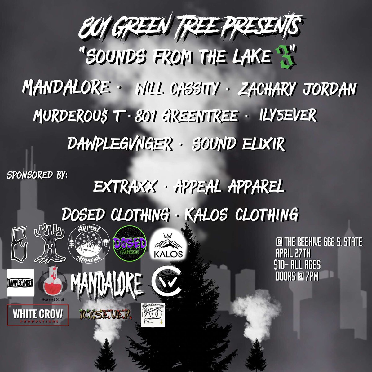 Kalos_Co's tweet photo. Kalos Clothing mini Spring pop-up at
SOUNDS FROM THE LAKE 3.
Come check out some unreleased clothing &amp; items from our latest collection.

Lots of amazing local talent &amp; brands. Come out &amp; support.
April 27th, 7pm.

666 S State St
Salt Lake City, UT  84111
United States https://t.co/KUFOvHD6Yl