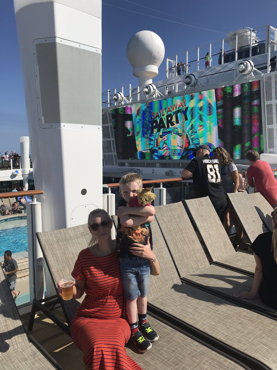 MrBenFry's tweet photo. Nick and #TCTed loving @CruiseNorwegian #Bliss as we leave LA to head to Mexico for Jess’ birthday #TCExperience https://t.co/7OKxLbQ2HI