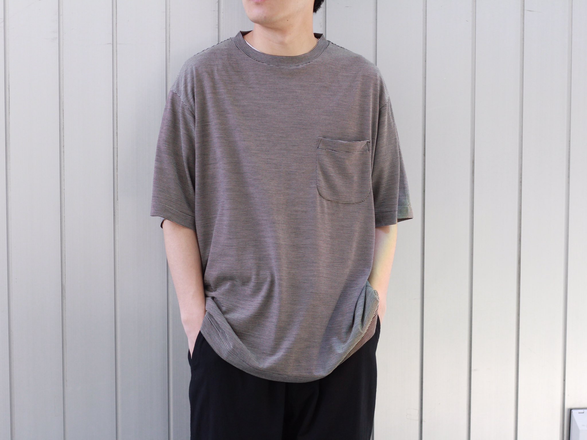 市場 22SS comoli コモリ ウール天竺 半袖Tシャツ ボーダー 4 abamedyc.com