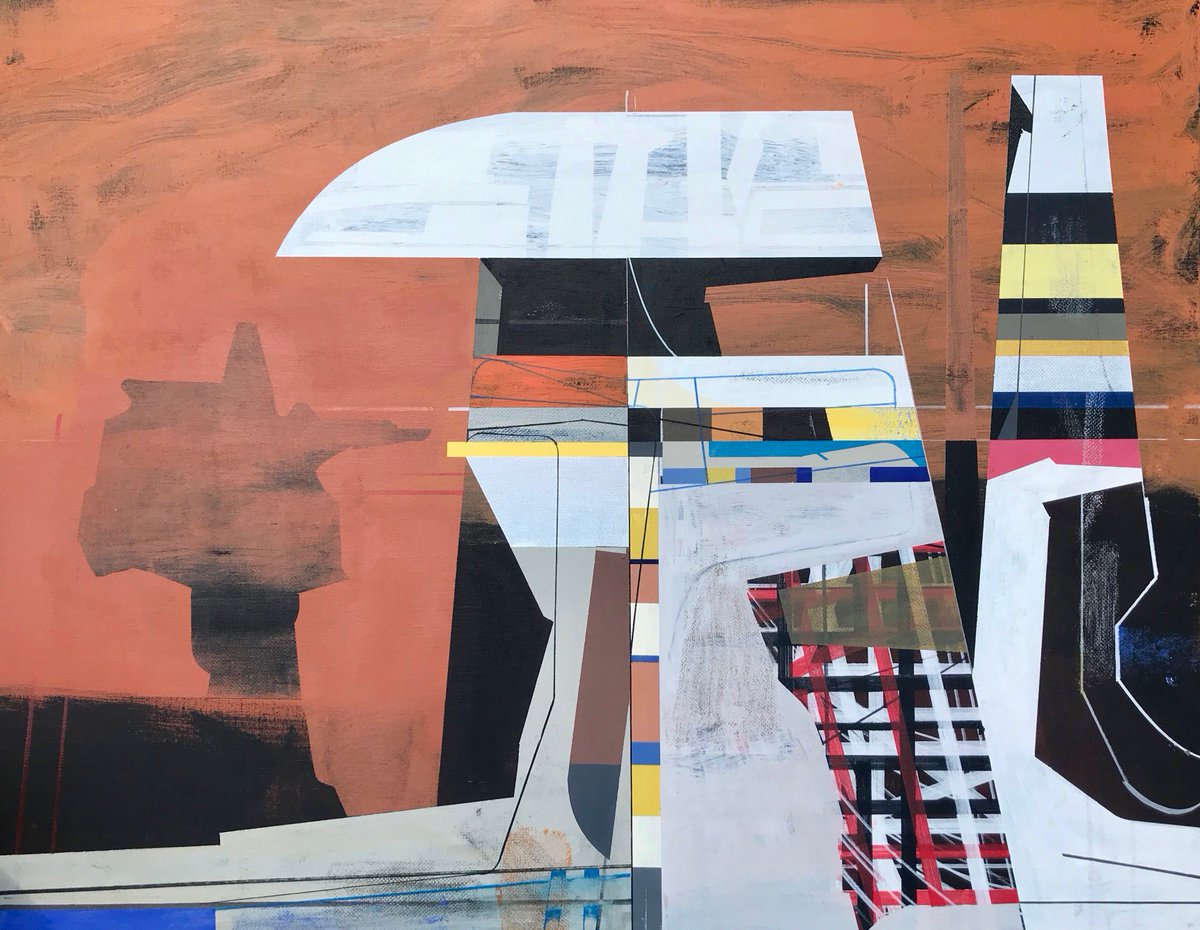 Jim Harris: #Communications #Outpost at #Kühlungsborn. Acrylic on canvas 35.75' x 36' saatchiart.com/art/Painting-C… #art #arte #cosmos #futurism #technology #architecture #kunst #malerei #schilderij #metaphysical #architecture #painting @SaatchiArt and @illhueminati