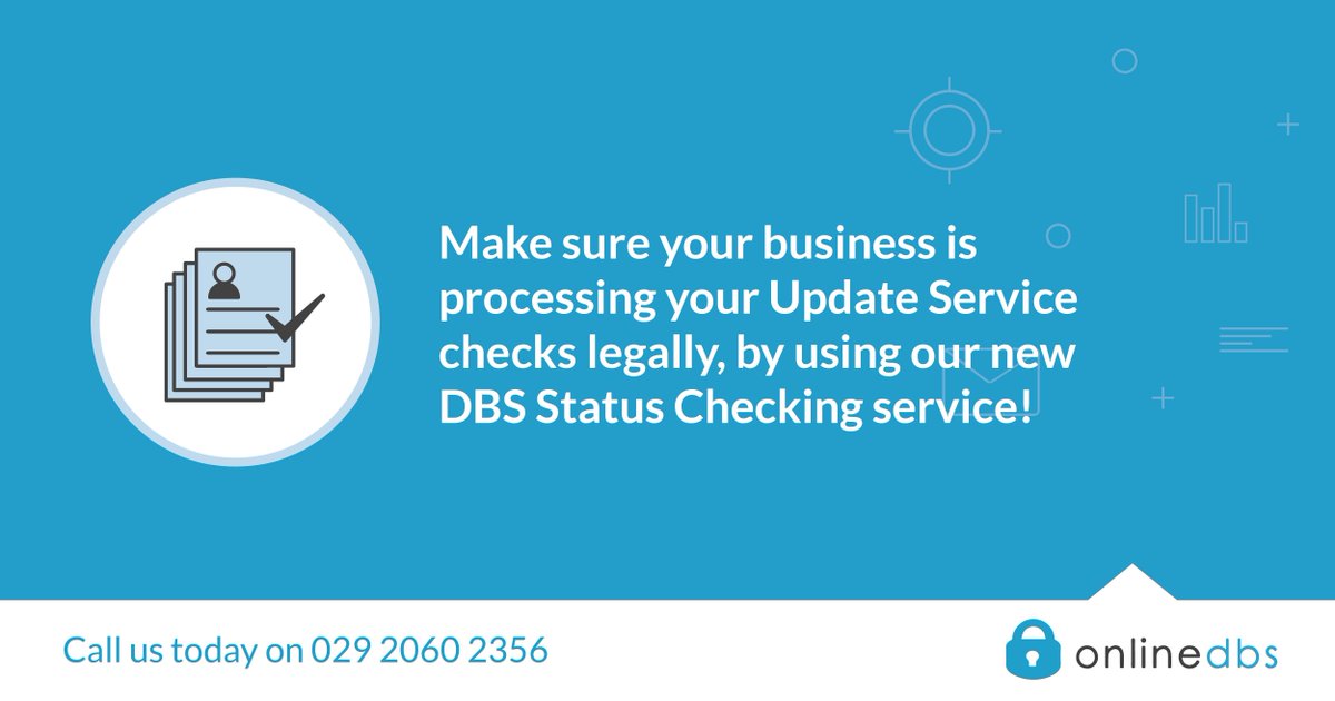 ChecksDirect's tweet image. Ensure you’re processing your #UpdateService checks legally, by using our new #DBS Status Checks! Find out how you can complete automatic periodic checks for a one-off fee &amp;gt;&amp;gt; onlinedbs.co.uk/other-checks-a… #DBSChecks #DBSStatusChecks #OnlineDBS