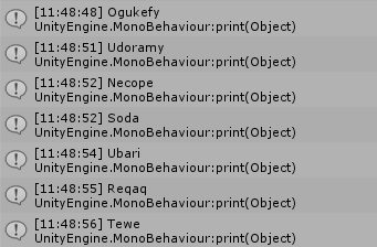 misspeldgames's tweet photo. It's always funny when the random name generator gives you an actual word. Imagine meeting someone called Soda. #gamedev https://t.co/wTpfKLVN58