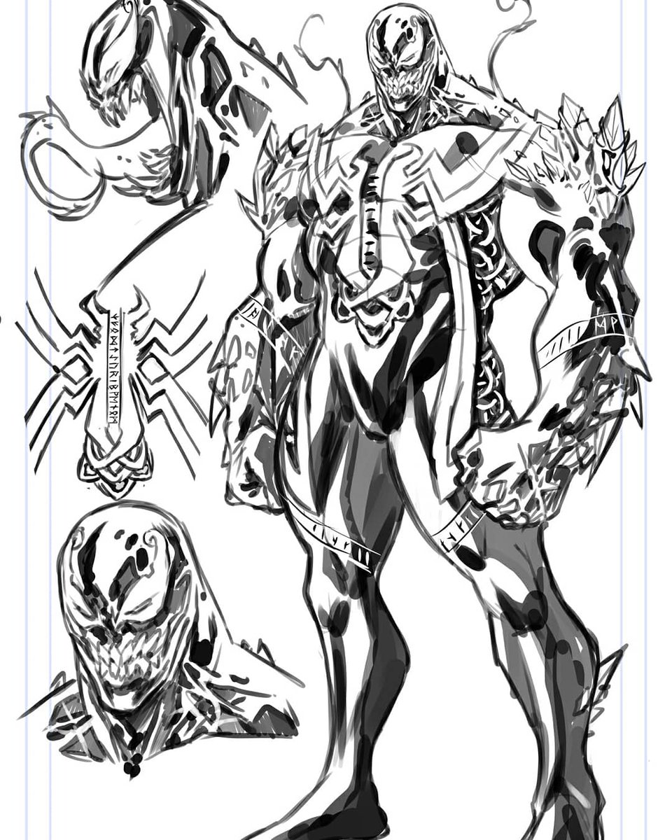 Hi guys! Tomorrow Venom #13 will be in stores! Here is a discarded designs of the Magic Venom Costume. I hope you like it! #venom #marvel #marvelcomics #marveluniverse #insta #instagram #instapic #instaart #comic #design #waroftherealms 
