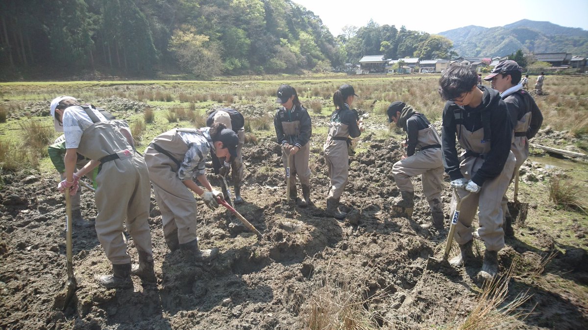 NIS_ServAction's tweet photo. After fundraising for this trip, NIS @GlobalIssuesNet is at work today #EarthDay creating a more diverse Tai Village wetland to keep the Oriental White Stork coming back. Thank you #ToyookaCity for hosting us. #nisimpact https://t.co/7KWXsnTNrW