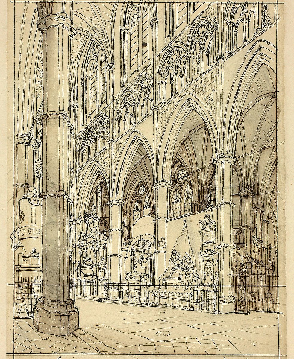 #Study for #WestminsterAbbey, from #TheMicrocosmofLondon.  #AUGUSTUSCHARLES Pugin, ca. 1809.#awnpugin #pugin #augustuspugin #charlespugin #gothicrevival #art #gothic #gothicchitecture #architecture  #architecturedesign  #interiorarchitecture #architecturelovers #studyarchitecture