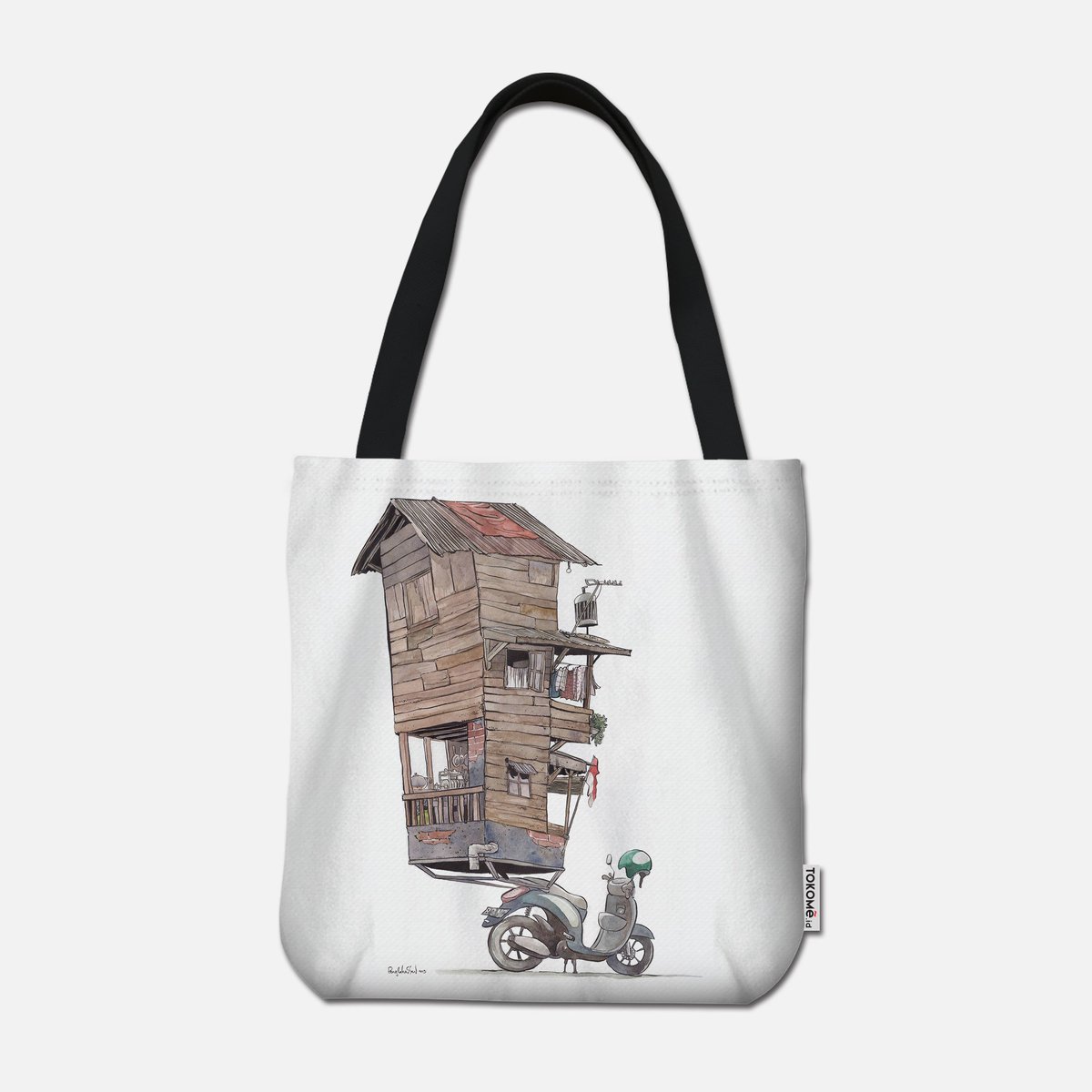 Biar nggak nyampah kalau pakai kantong plastik sekali pakai. Pakai #totebag yang kuat dan keren. belinya di sini:  tokome.id/jakartoon/the-…