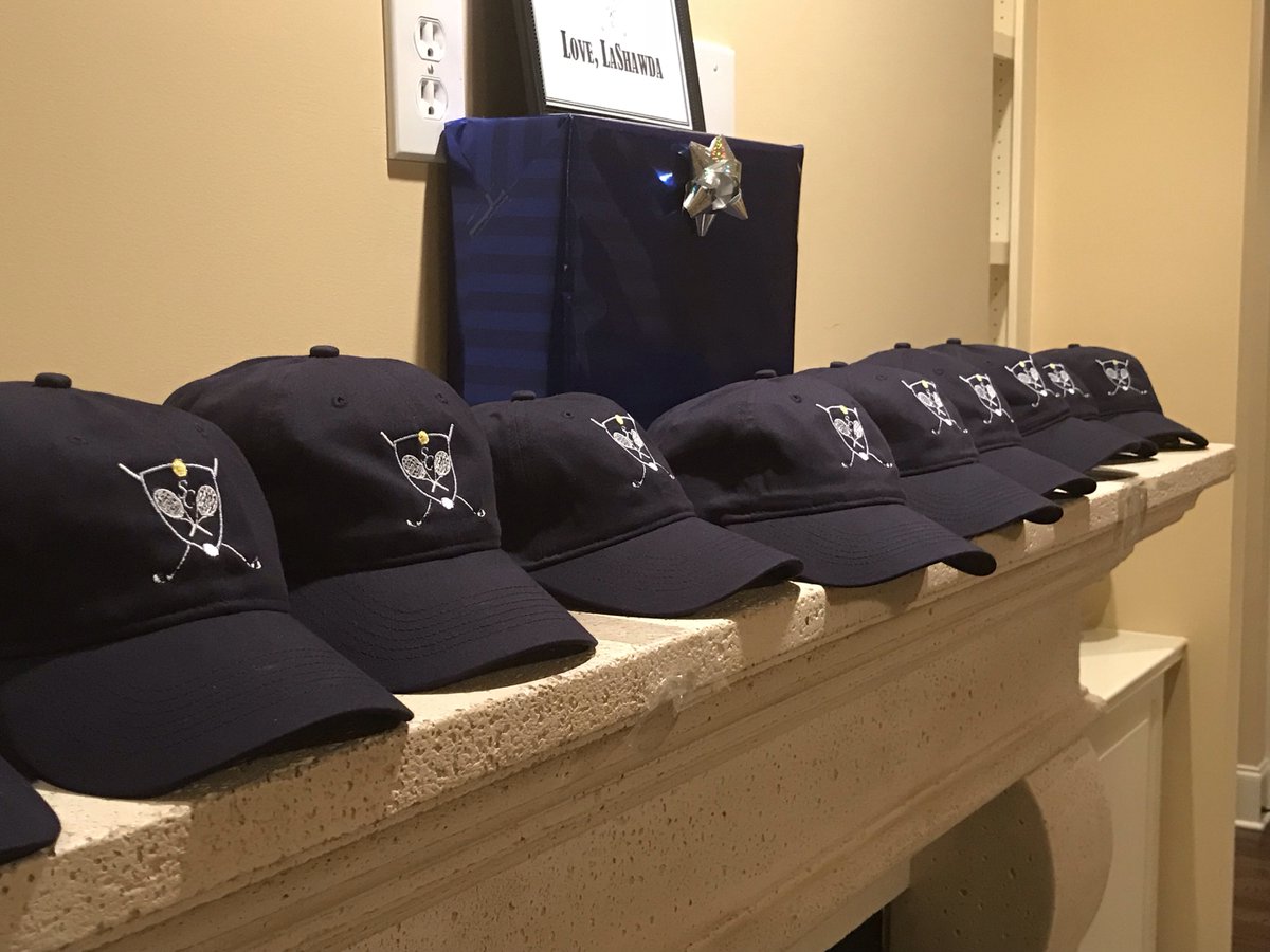 SpelmanBOTG's tweet photo. Who hangs stockings by the chimney? We hung our customized hats designed by fellow Spelmanite LaShawda. See you real soon on the greens. #sbotg3 #SpelHouse #Spelman #Morehouse #SpelHouse #WhiteColumnsCountryClub #SpelmanLane  #Bentley #BentleyAtlanta #Golf #Tennis https://t.co/96W7onYREr
