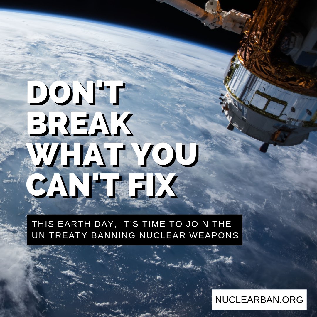 On this #EarthDay2019, we are working to protect our planet and people from nuclear weapons. If you want to protect this world, join us -> nuclearban.org 

#nuclearban