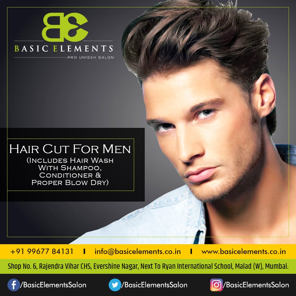 elements_basic's tweet image. Hair Cut for Men (Includes Hair Wash with Shampoo, Conditioner & Proper Blow Dry) at Basic Elements.
Book your appointment now! Call on: +91 99677 84131
Address: Shop No. 6, Rajendra Vihar CHS, Evershine Nagar, Next To Ryan International School, Malad West, Mumbai.