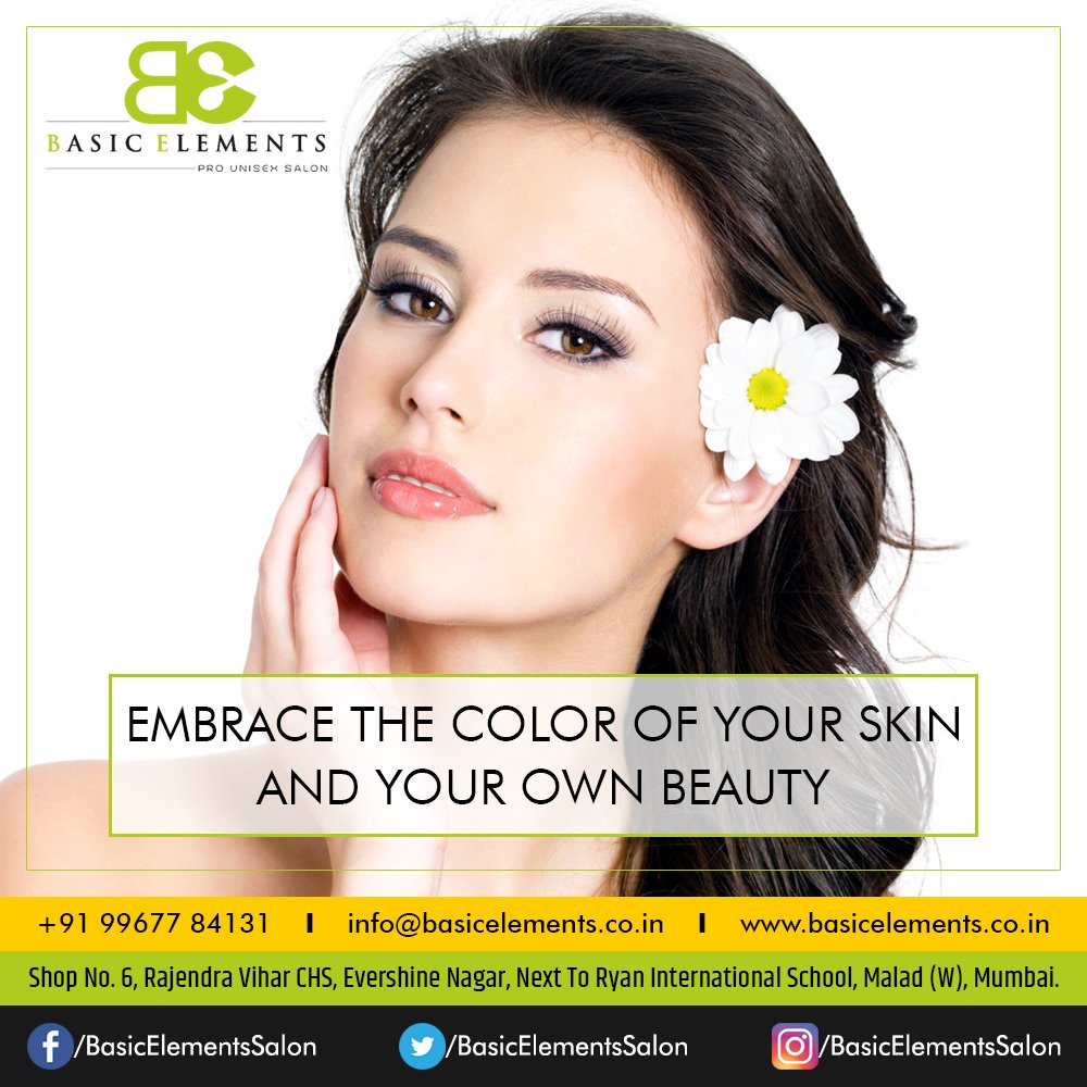 elements_basic's tweet image. Embrace the color of your skin and your own beauty at Basic Elements.
Book your appointment now! Call on: +91 99677 84131
Address: Shop No. 6, Rajendra Vihar CHS, Evershine Nagar, Next To Ryan International School, Malad West, Mumbai.
#basicelements #salon #hairsalon