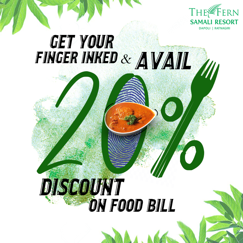 samaliresort's tweet photo. Wake up responsibly to do your share of VOTE for INDIA. The, raise your painted finger and get amazing 20% off on your food bill.
Visit: https://t.co/h6Z6QahFwJ
#TheFernSamaliResort | #SamaliResort | #Dapoli | #LuxuryResort | #Holiday | #Vacation | #Adventure | #Election2019 https://t.co/HIFCWbhhPe