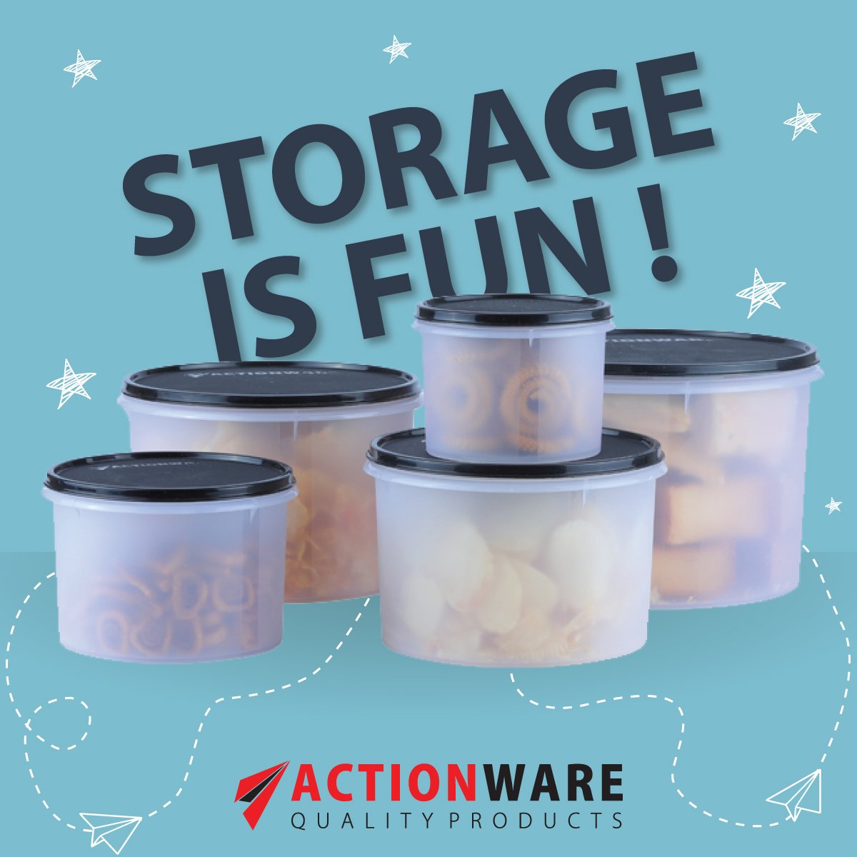 ActionKitchen's tweet image. Store your food items in ActionWare's airtight containers to prevent them from spoiling. So, waiting for what ?? Reorganize your kitchen with these containers available in different sizes, colors and ensure it satisfies your need in right way.