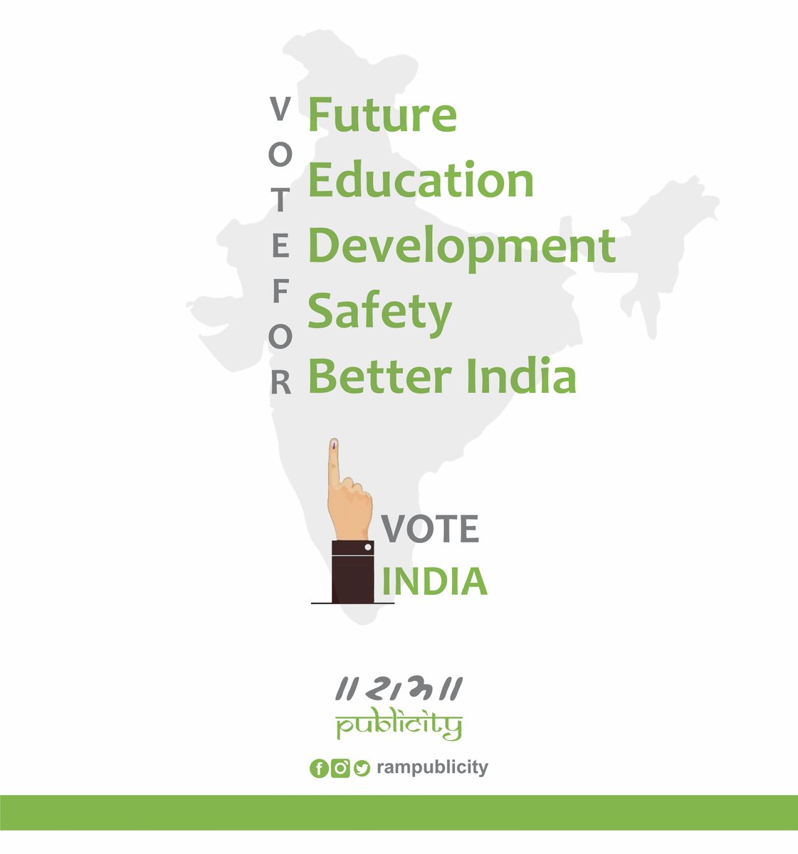 PublicityRam's tweet photo. Vote For #Future
Vote For #Education
Vote For #Development 
Vote For #Safety
Vote For #BetterIndia 
#RamPublicity #designer #socialmediamarketing #logo #creativework #graphicdesign #crative #qualitywork #surat #gujarat https://t.co/Ijy8dwS5ib