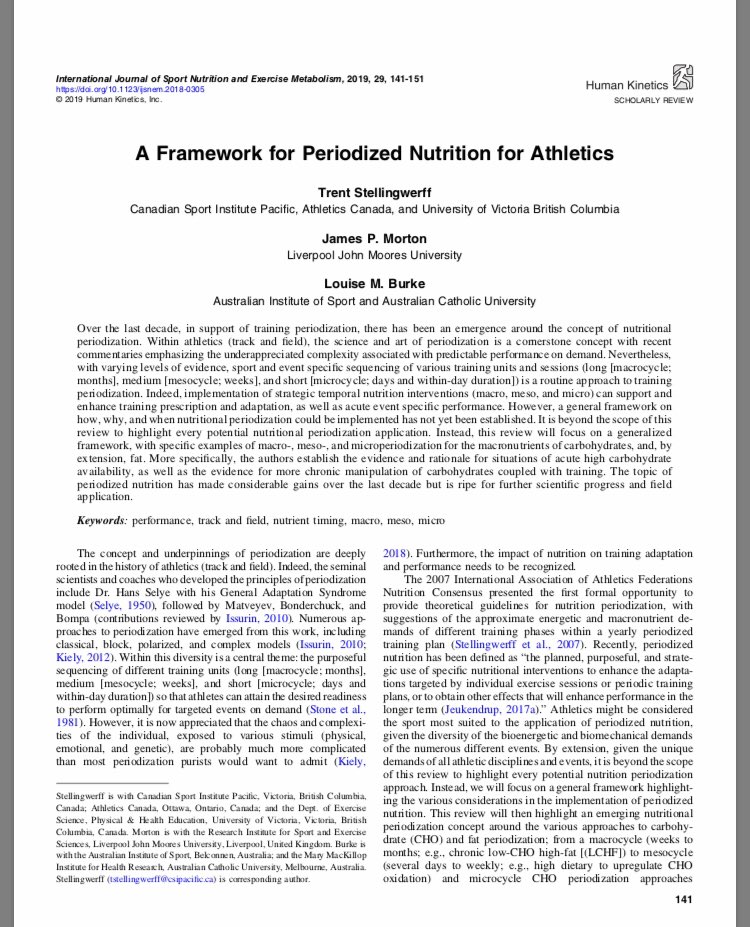 JamesyMorton's tweet photo. Our FREE open access paper on periodised nutrition by @TStellingwerff @LouiseMBurke and myself published in @IJSNEMJournal  
https://t.co/2O46lhu1p8 https://t.co/TLK4nrlwCp