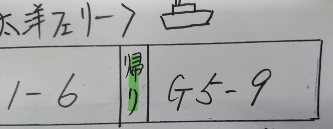 今から船に乗るんですけど客室番号がG5-9(地獄)だったのでSANチェック待ったなし 