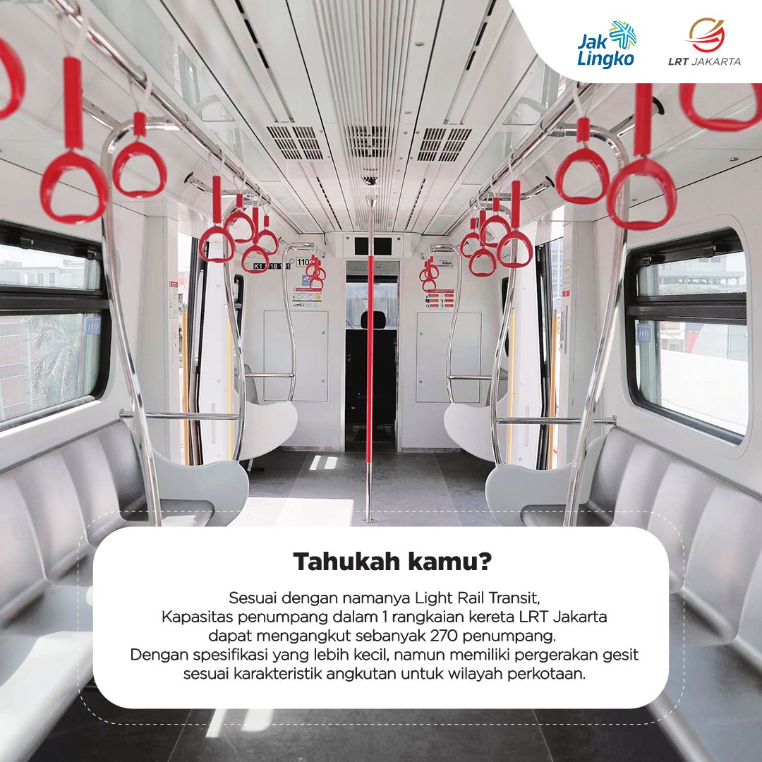 lrtjkt's tweet photo. Setiap rangkaian kereta LRT Jakarta menyediakan ruang untuk sahabat disabilitas dan juga kursi prioritas loh. Mulai dari sekarang kita ciptakan budaya bertransportasi yang aman, nyaman dan ramah disabilitas π
#LRTJ #LRTJkt #LRTJakarta
#AyoNaikLRTJ #PrepToLaunch https://t.co/SYYjhIHB4x