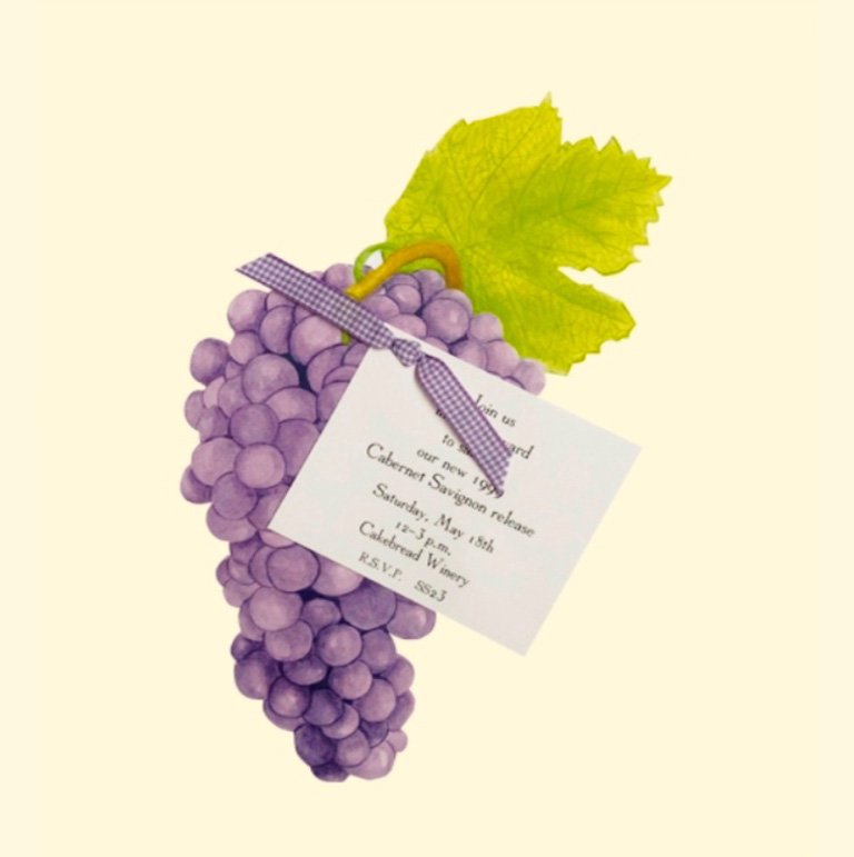 For a fun wine tasting party or garden party.  Even good for "Thanks a  bunch!". #Stattioners #stationery #invitations #announcements  #Minnesota #USA