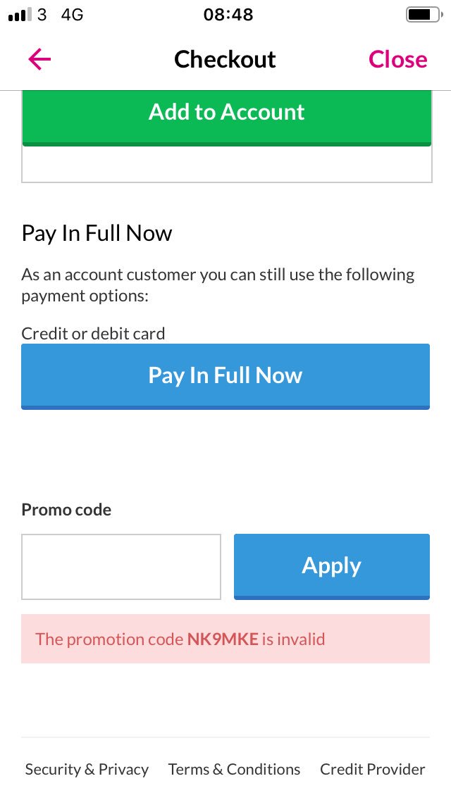 tanitathomas's tweet photo. @VeryHelpers Yes I’m entering NK9MKE getting a message that says it’s invalid, I got this code in a letter and in a sms the items are not sale items https://t.co/Cz2iZdWn6c