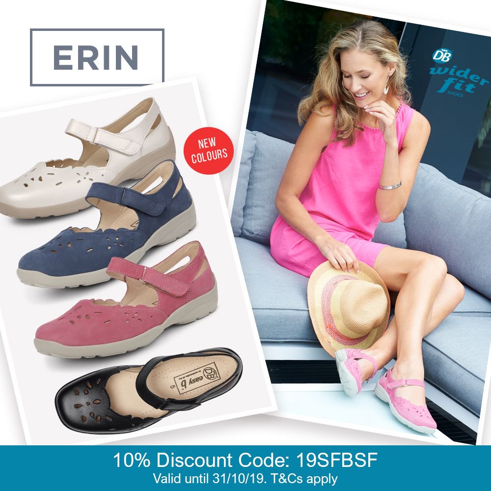 WiderFitShoes's tweet image. #StyleInFocus

ERIN is the perfect #Springshoe! 

Neat cutout detail make it almost a #sandal with benefit of heel support &amp;amp; lightweight shock absorbent sole. 

Available up to 6E, size 9.

Save 10% (T&amp;amp;Cs apply) with #discountcode 19SFBSF at bit.ly/wfs-erin