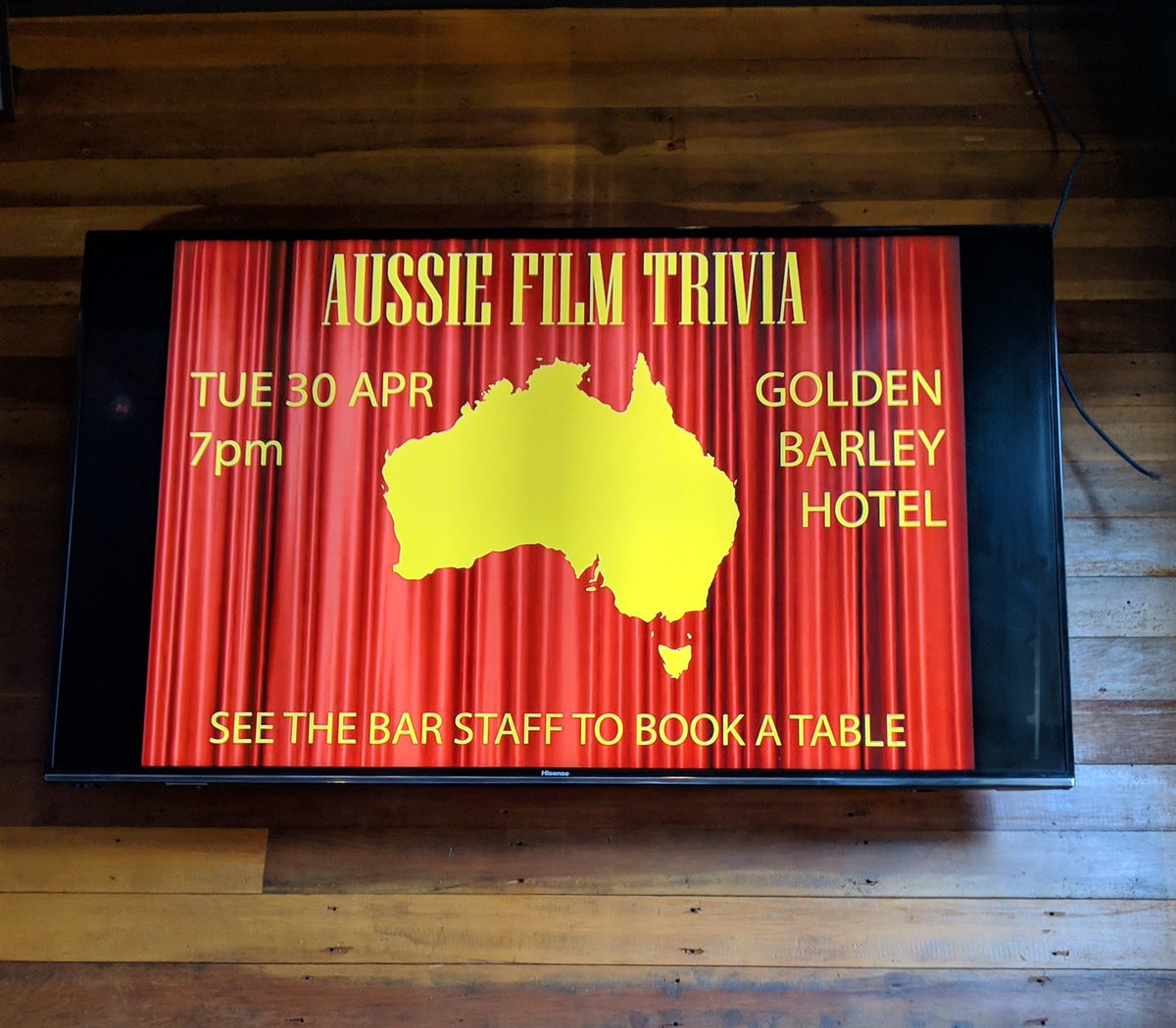 AUCinemaTalk's tweet photo. ... Well, if you've been listening to our podcast, you might have a chance in this pub quiz! Get down to the great Golden Barley Hotel on April 30th!
#aussiecinema #aussiefilm #Australianfilm #Quiz #pubquiz https://t.co/OSA127q8PG