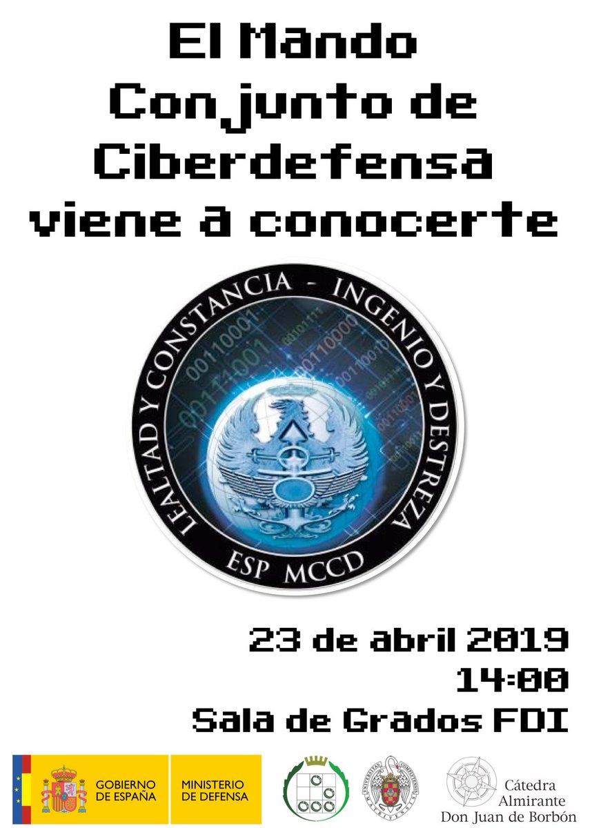 jlvazpol's tweet photo. Este martes 23 de abril, un miembro del Mando Conjunto de #Ciberdefensa (@EMADmde) nos hablará de la preparación y despliegue en ciberejercicios con "fuego real" como #LockedShields (@NATO)... ¡y nos presentará su último libro!
#FDIst, grupo de #hacking ético de @informaticaucm. https://t.co/RuAP5yK3Gk